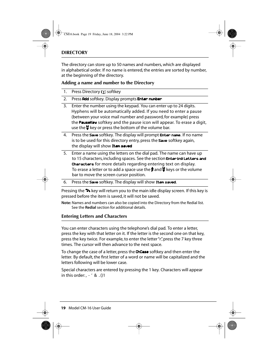 Aastra Telecom CM-16 User Manual | Page 20 / 28