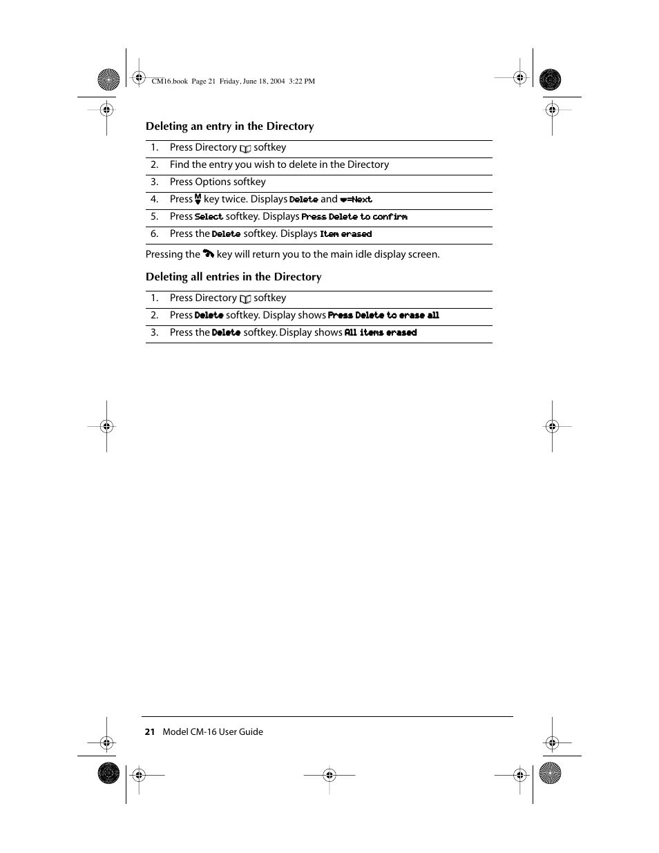 Aastra Telecom CM-16 User Manual | Page 22 / 28