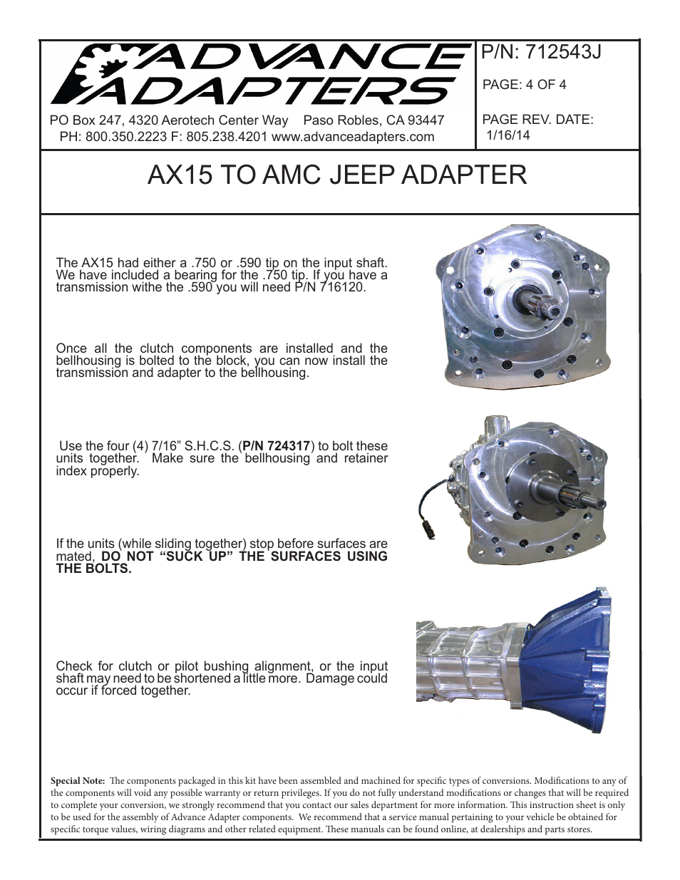 Ax15 to amc jeep adapter | Advance Adapters 712543J User Manual | Page 4 / 4