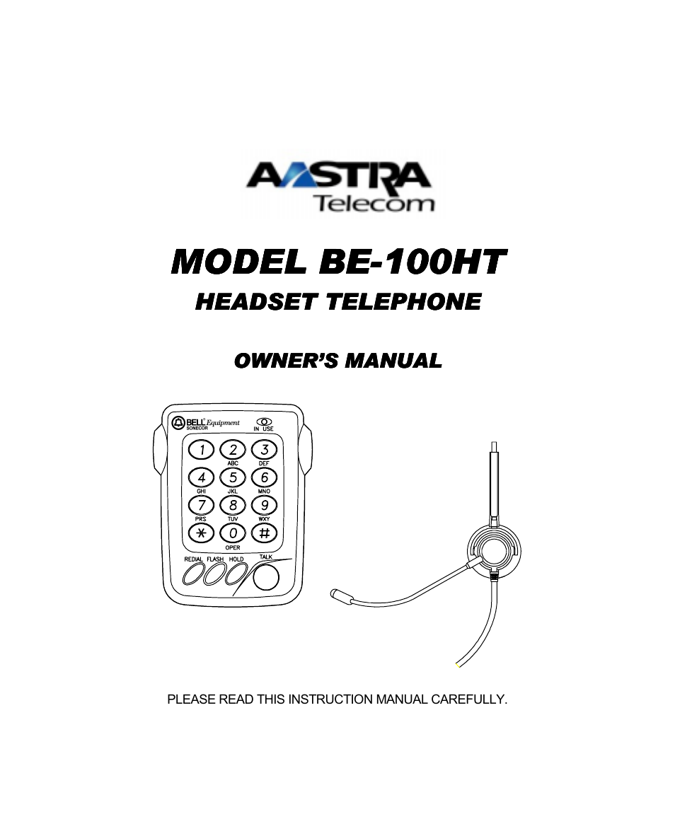 Aastra Telecom BE-100HT User Manual | 14 pages