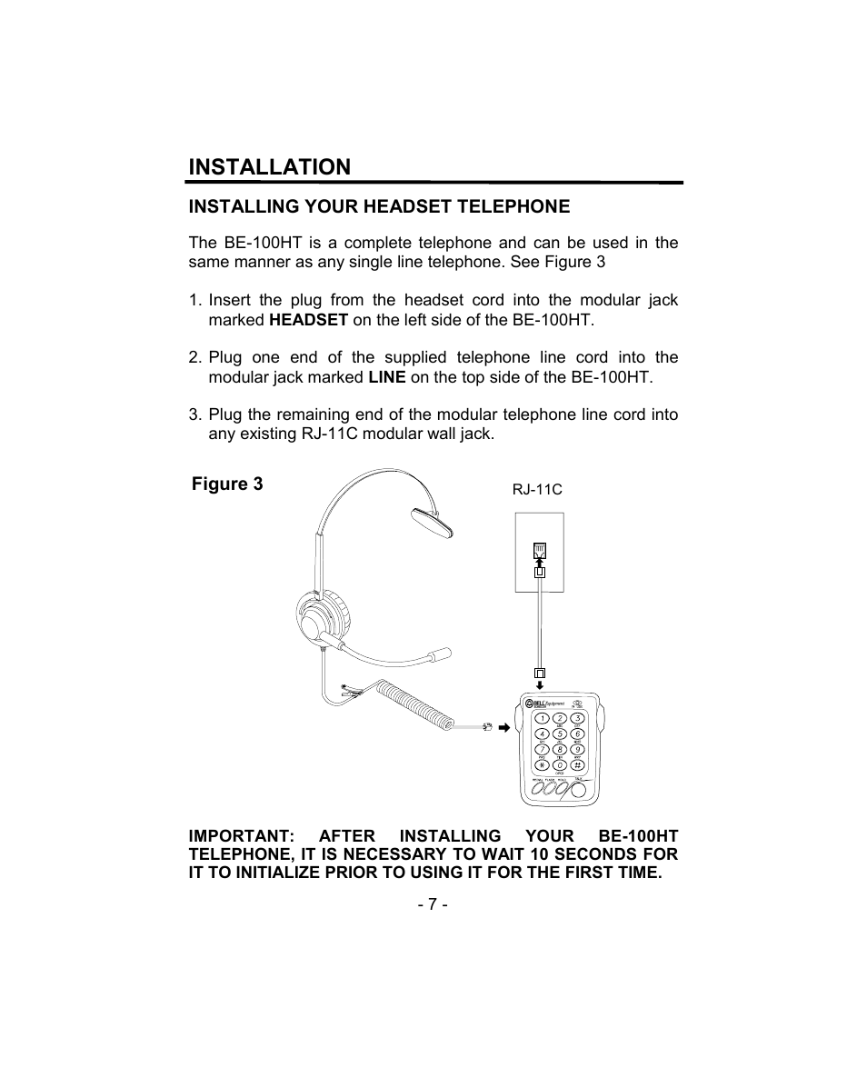 Installation | Aastra Telecom BE-100HT User Manual | Page 7 / 14