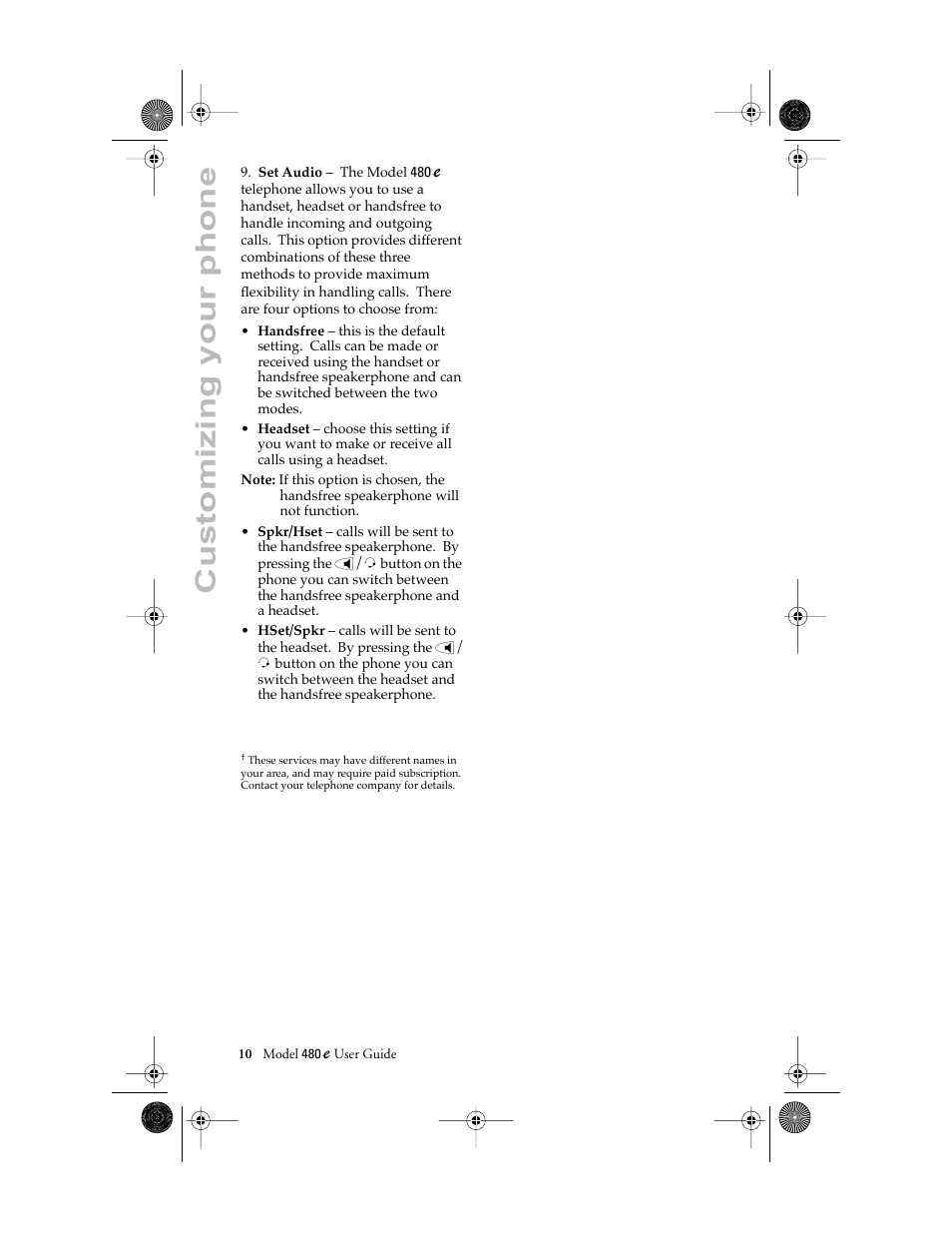 Customizing your phone | Aastra Telecom 480E User Manual | Page 12 / 24