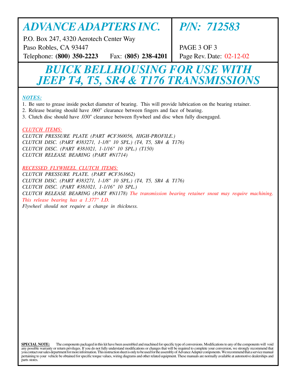 Advance Adapters 712583 User Manual | Page 3 / 3