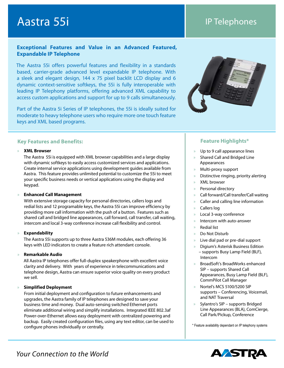 Aastra Telecom 55I User Manual | 2 pages