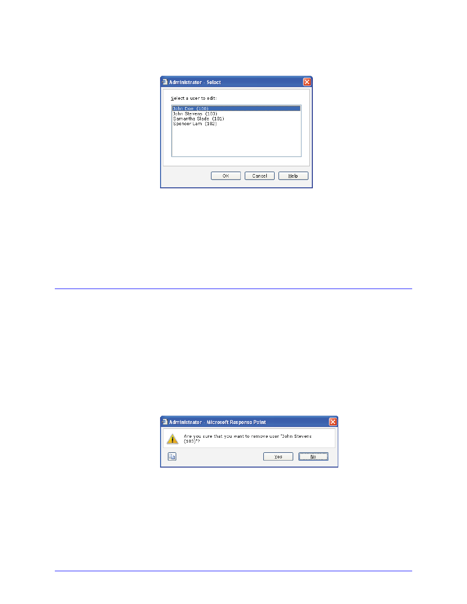 Removing users, Using administrator | Aastra Telecom 6753i R User Manual | Page 24 / 80