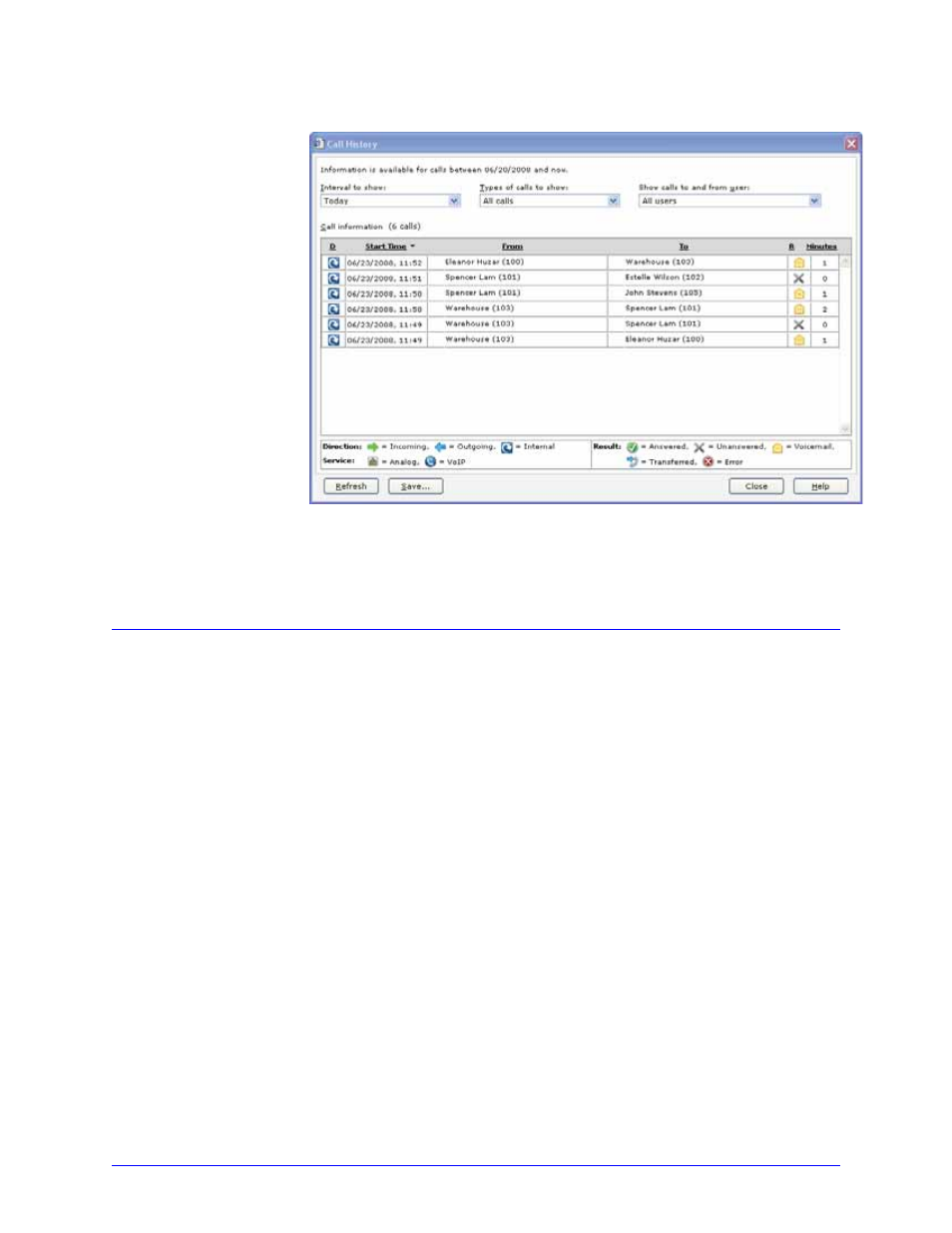 Saving call history list, Voicemail storage, Base unit storage limits | Advanced admi nistrator options | Aastra Telecom 6753i R User Manual | Page 50 / 80