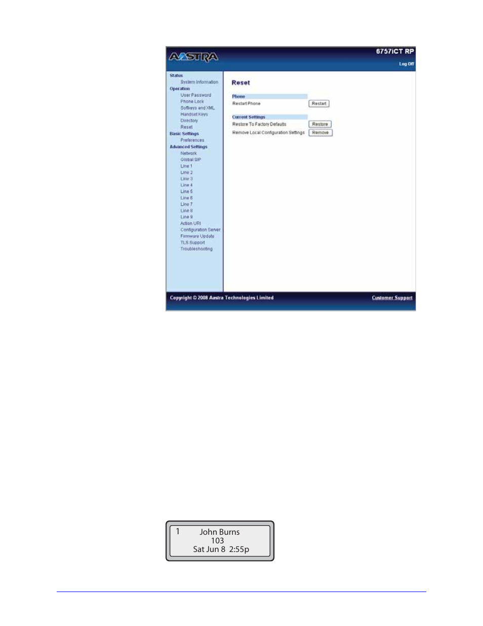 Resetting your aastralink rp solution | Aastra Telecom 6753i R User Manual | Page 66 / 80