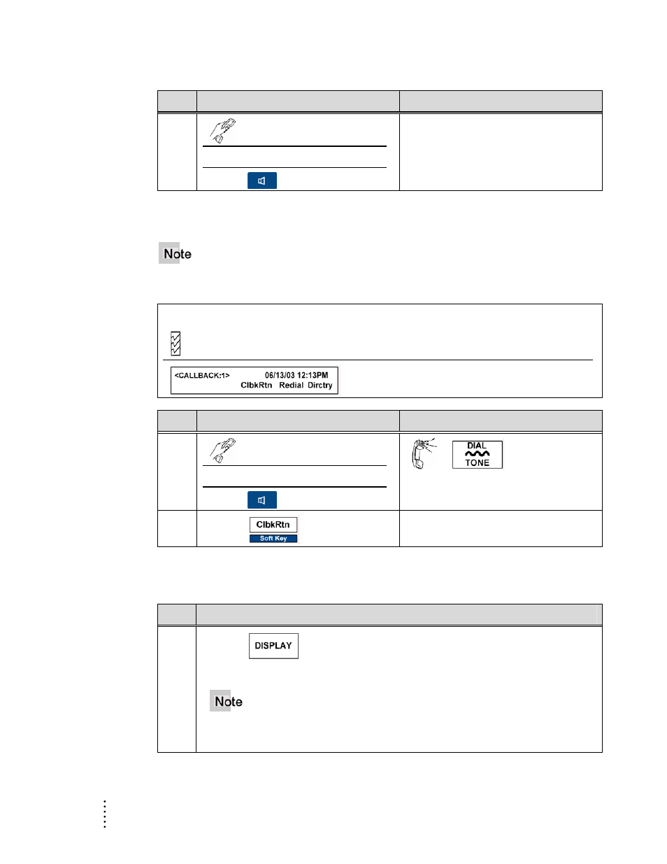 Return a callback, Display a callback | Aastra Telecom ITE-760 User Manual | Page 56 / 111
