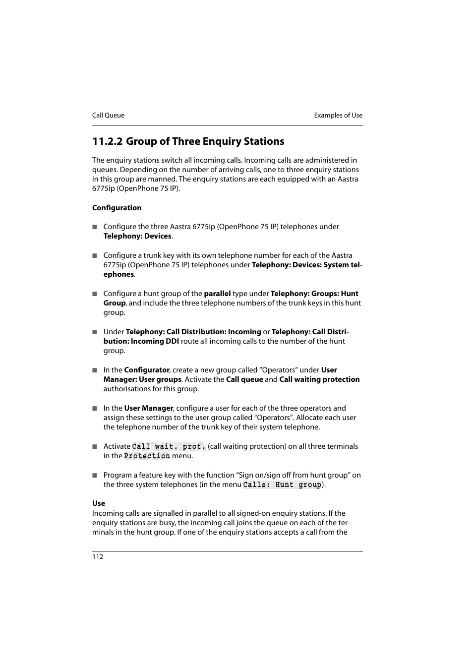 2 group of three enquiry stations, Group of three enquiry stations | Aastra Telecom 800 User Manual | Page 114 / 136