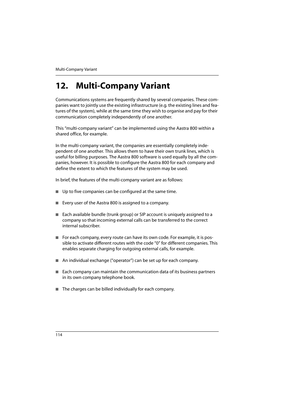 Multi-company variant | Aastra Telecom 800 User Manual | Page 116 / 136