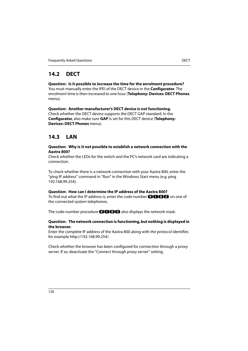 2 dect, 3 lan, Dect | Aastra Telecom 800 User Manual | Page 128 / 136