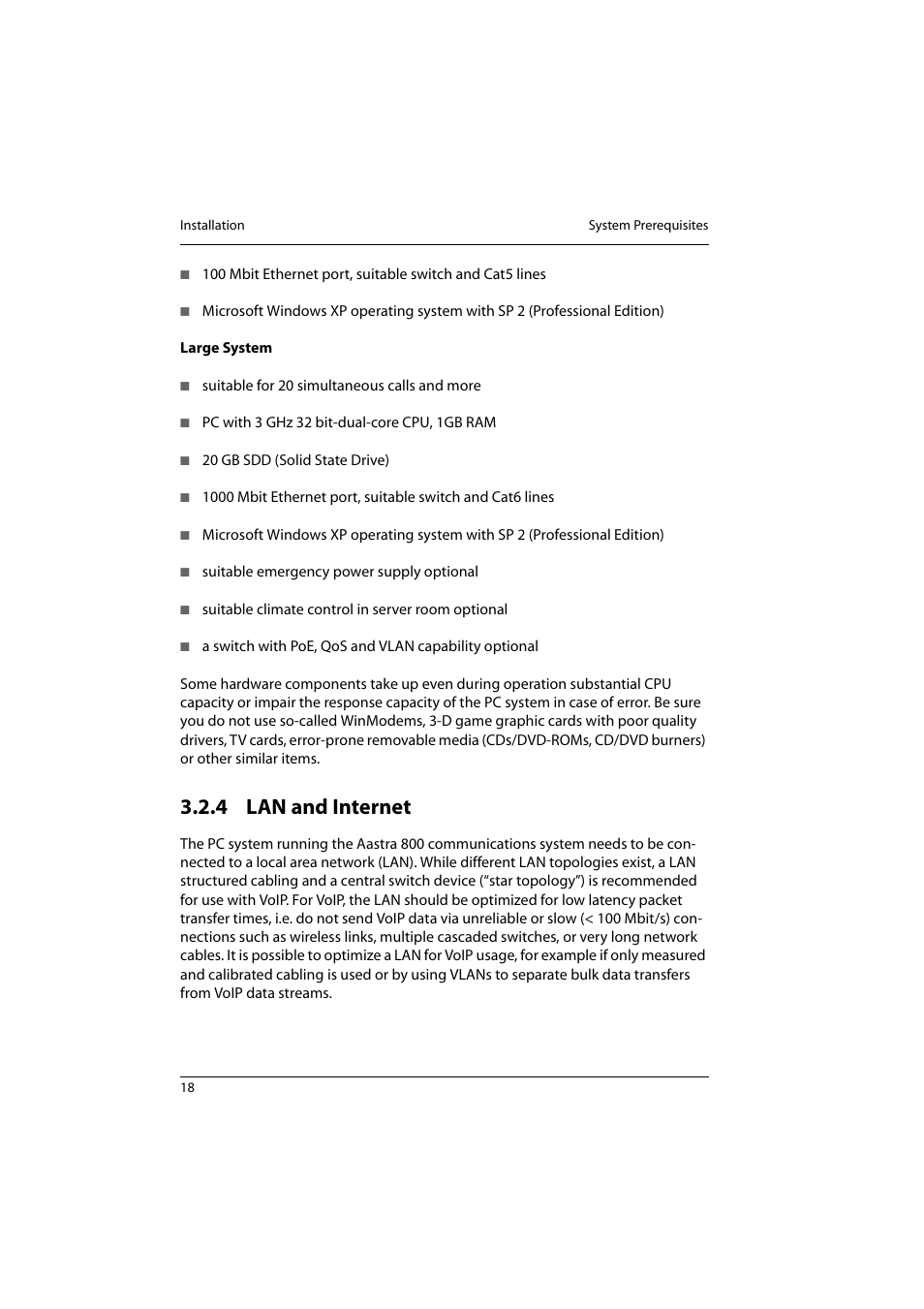 4 lan and internet, Lan and internet | Aastra Telecom 800 User Manual | Page 20 / 136