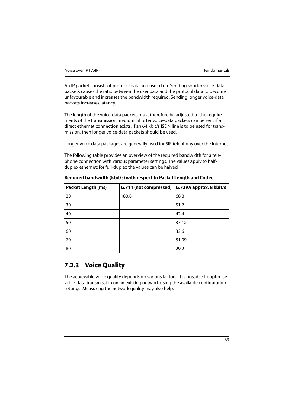 3 voice quality, Voice quality | Aastra Telecom 800 User Manual | Page 65 / 136