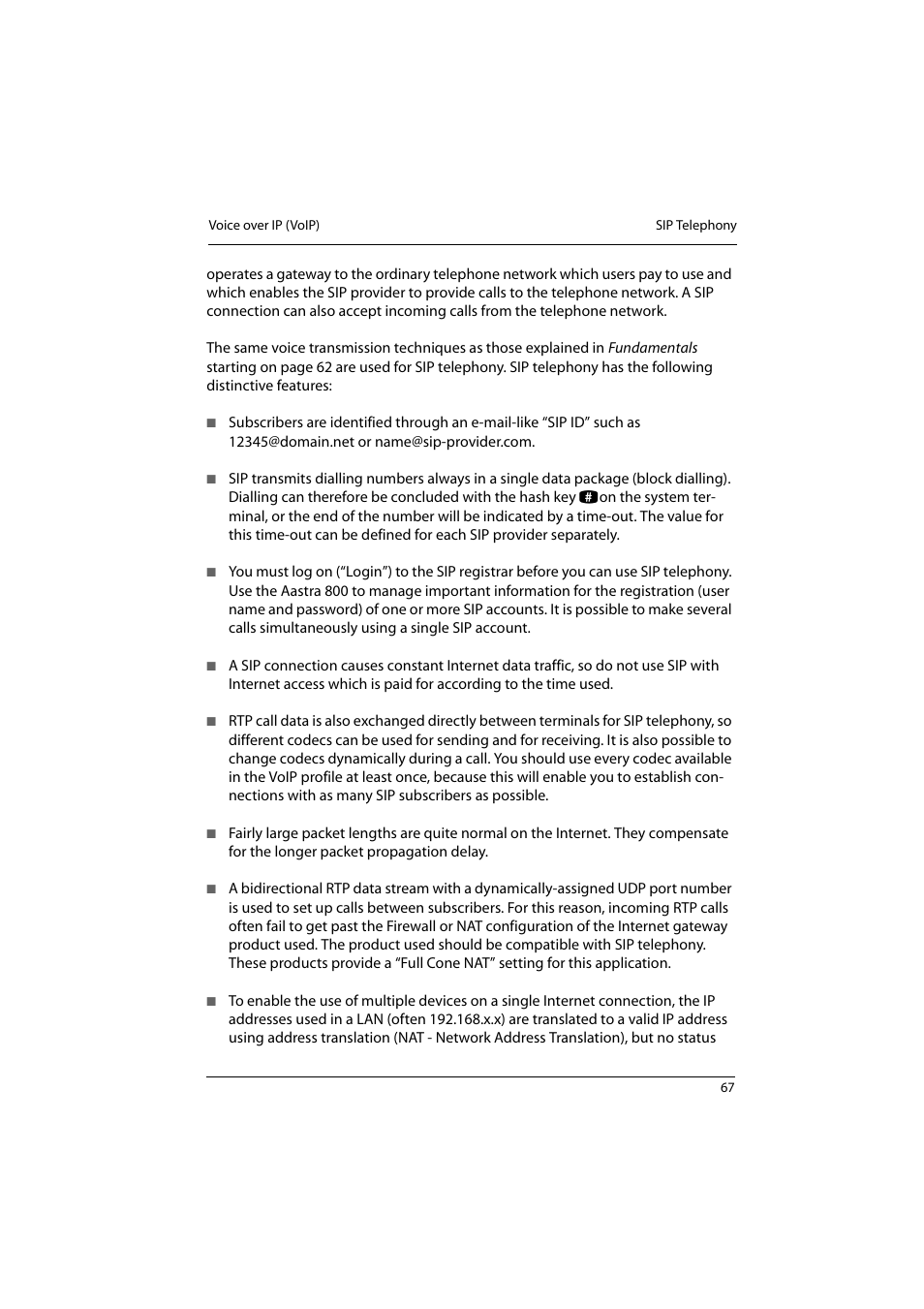 Aastra Telecom 800 User Manual | Page 69 / 136