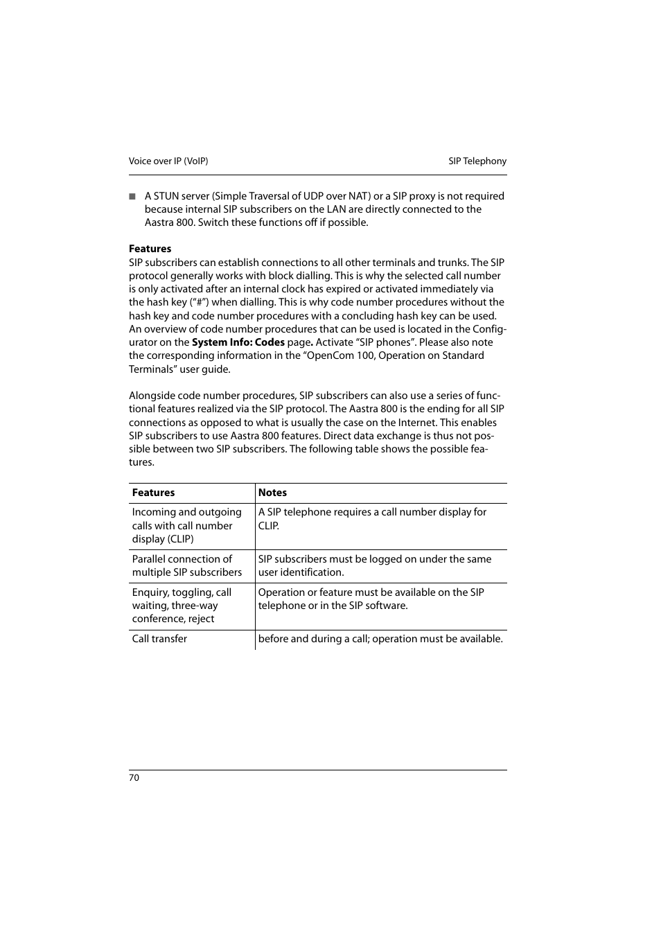 Aastra Telecom 800 User Manual | Page 72 / 136