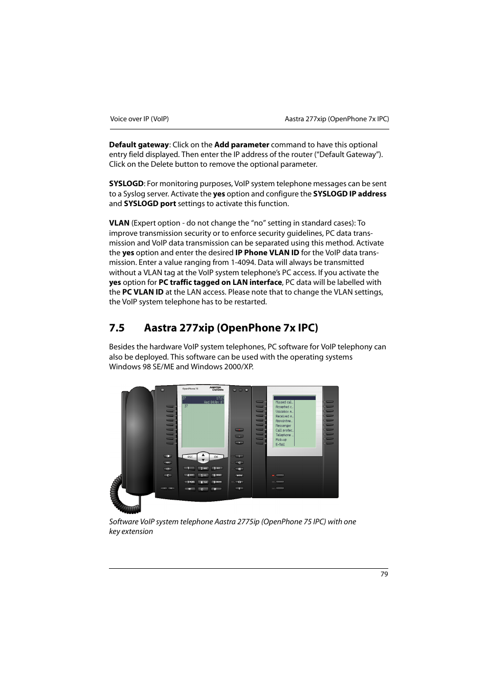 5 aastra 277xip (openphone 7x ipc), Aastra 277xip (openphone 7x ipc) | Aastra Telecom 800 User Manual | Page 81 / 136