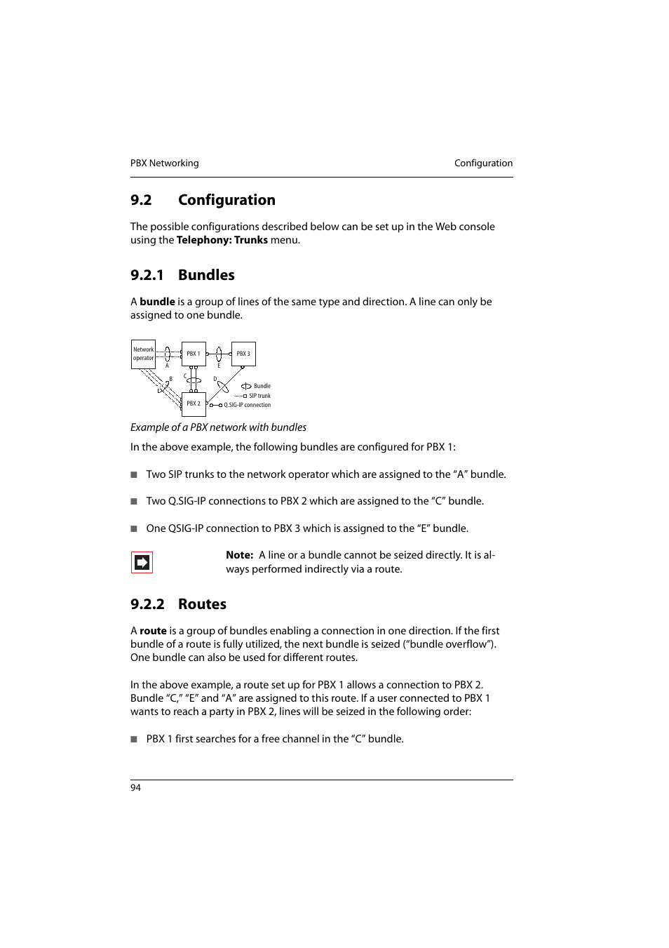 2 configuration, 1 bundles, 2 routes | Configuration, Bundles, Routes | Aastra Telecom 800 User Manual | Page 96 / 136