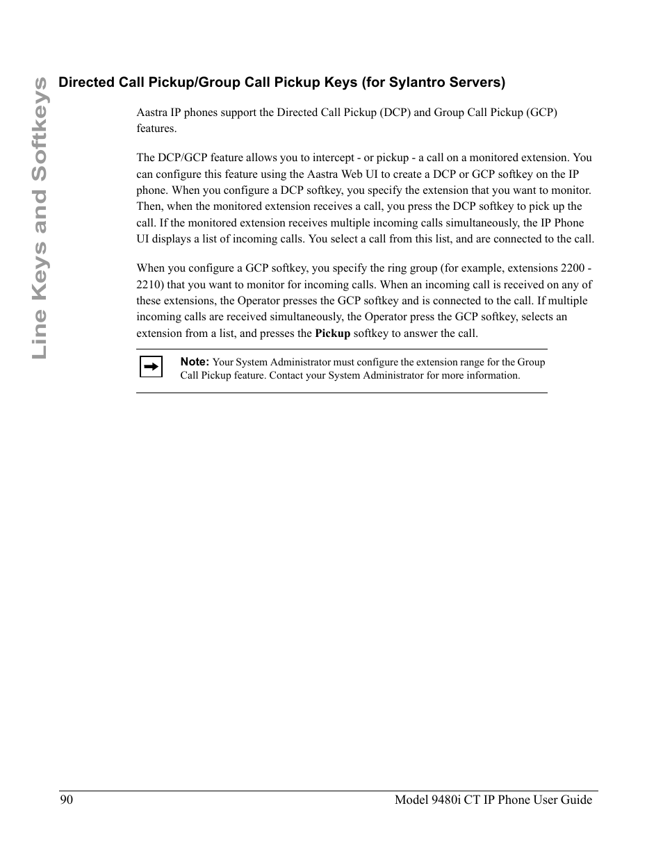 Line keys and softkeys | Aastra Telecom 9480i CT User Manual | Page 100 / 290