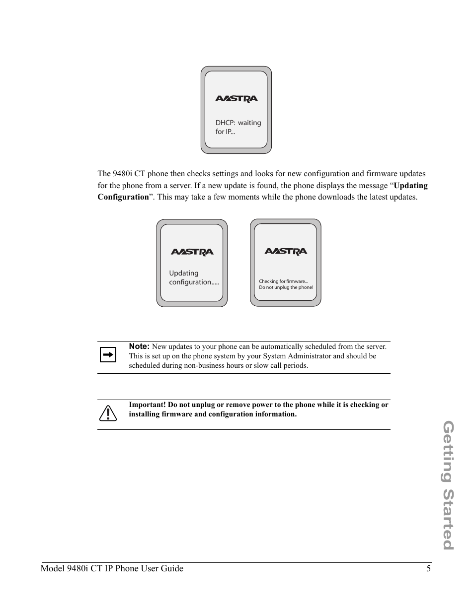 Getting started | Aastra Telecom 9480i CT User Manual | Page 15 / 290