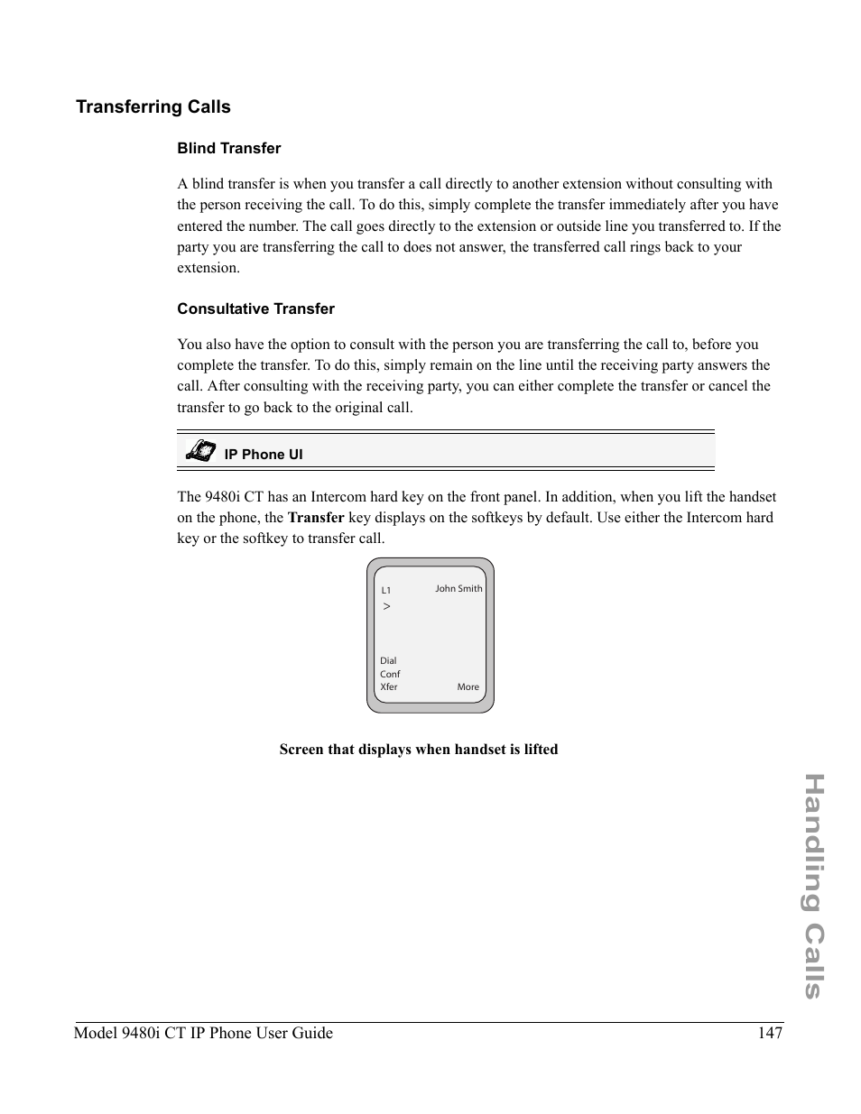 Transferring calls, Blind transfer, Consultative transfer | Handling calls | Aastra Telecom 9480i CT User Manual | Page 157 / 290