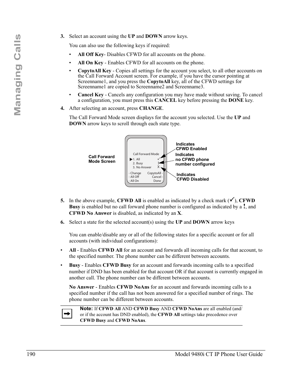 Managing calls | Aastra Telecom 9480i CT User Manual | Page 200 / 290