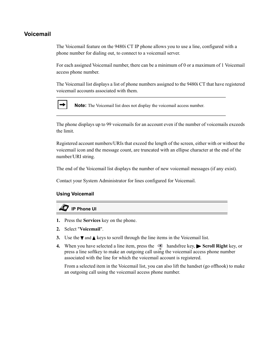 Voicemail, Using voicemail | Aastra Telecom 9480i CT User Manual | Page 204 / 290