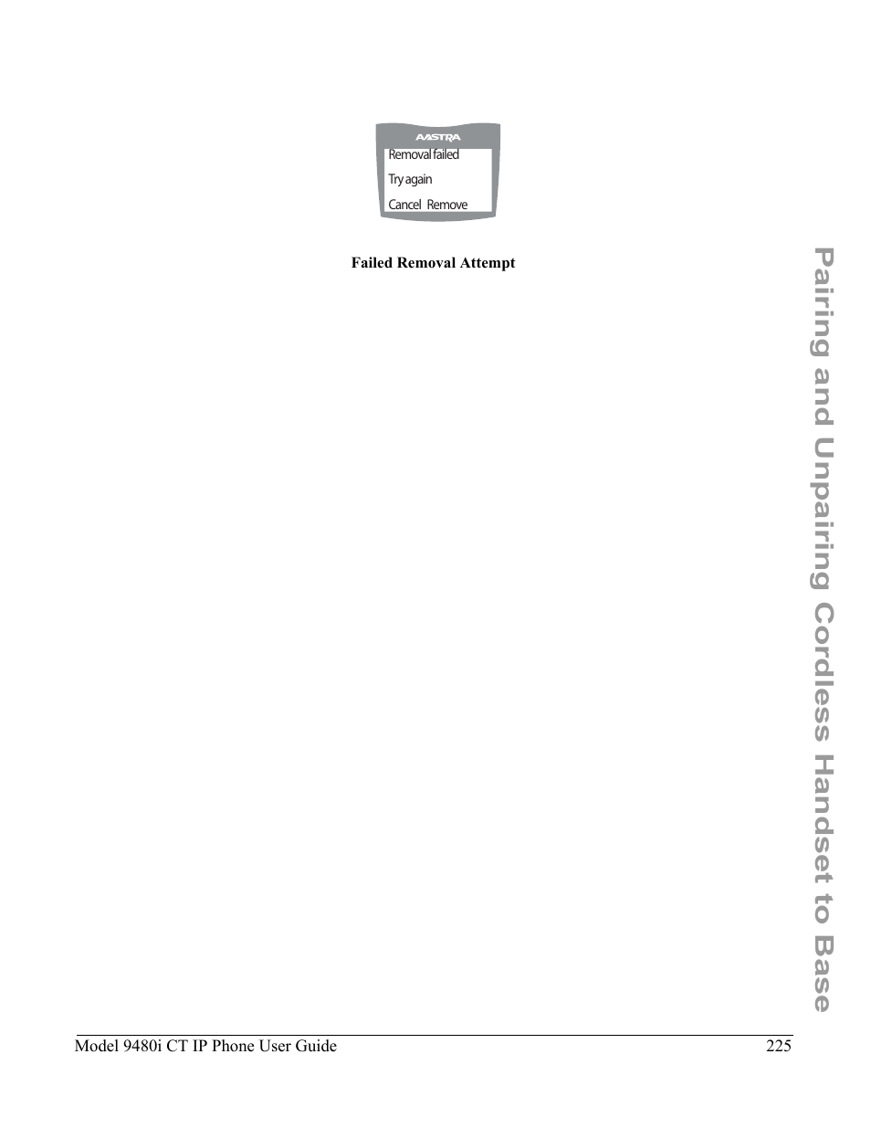Pairing and unpairing cordless handset to base | Aastra Telecom 9480i CT User Manual | Page 235 / 290