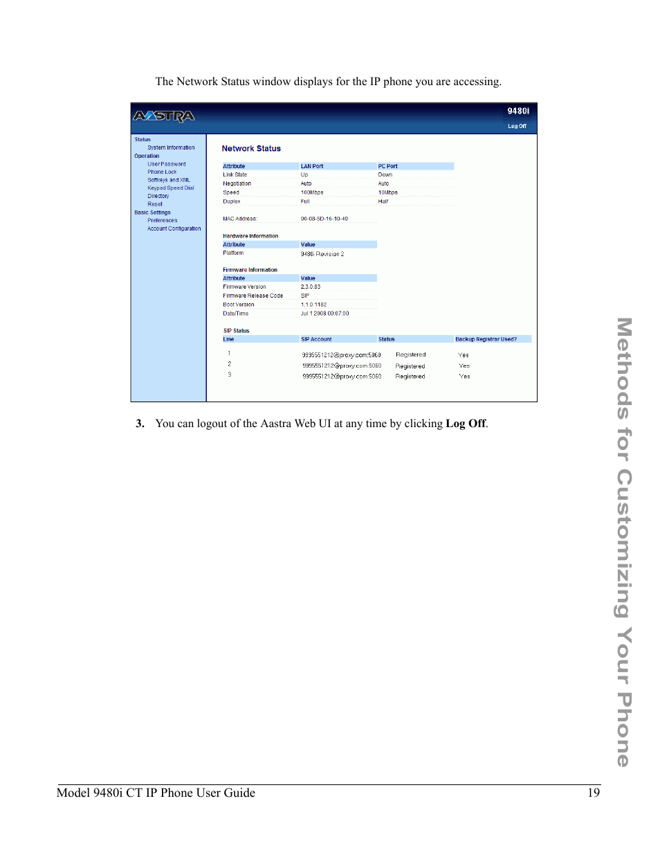 Methods for customizing your phone | Aastra Telecom 9480i CT User Manual | Page 29 / 290