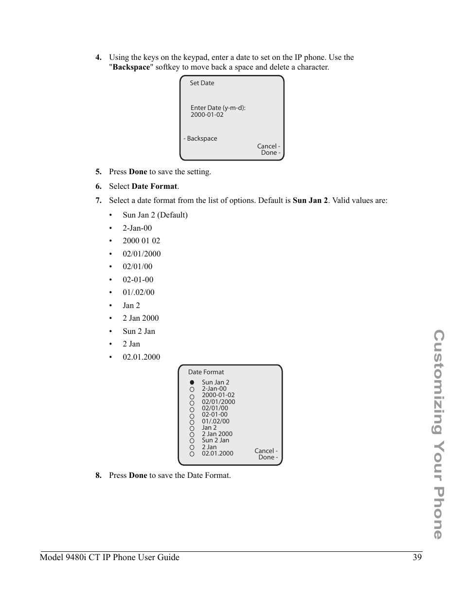 Customizing your phone | Aastra Telecom 9480i CT User Manual | Page 49 / 290