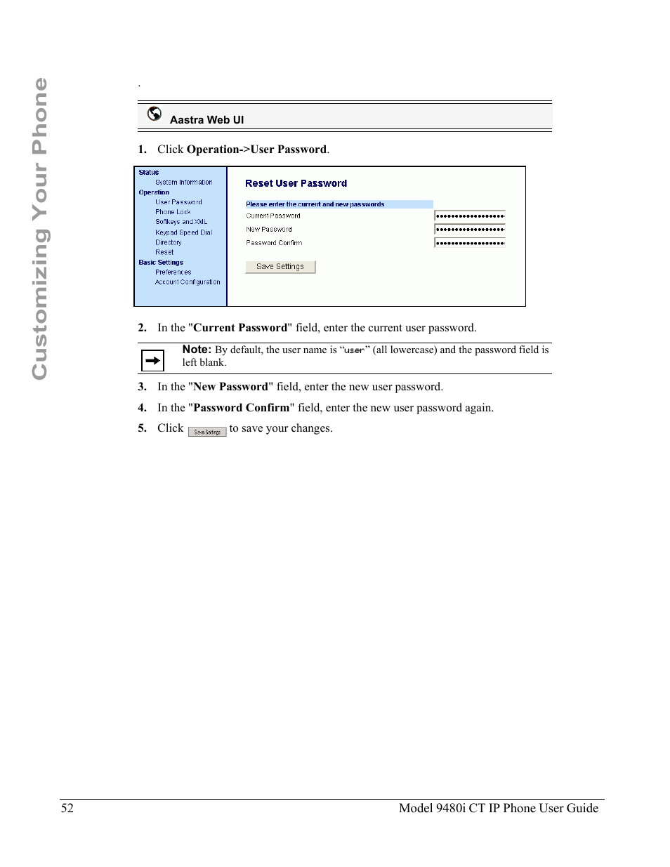 Customizing your phone | Aastra Telecom 9480i CT User Manual | Page 62 / 290