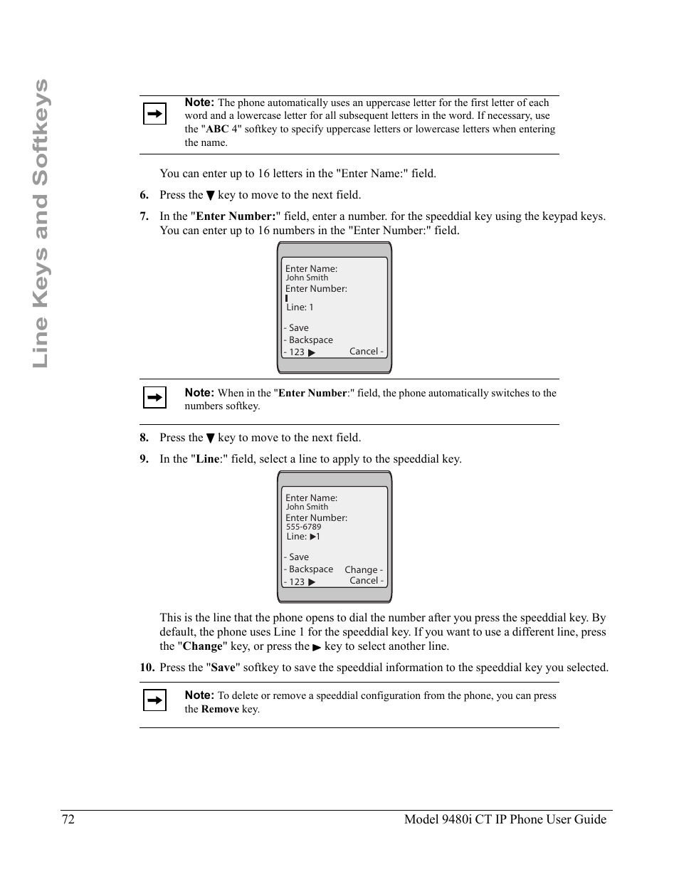 Line keys and softkeys | Aastra Telecom 9480i CT User Manual | Page 82 / 290