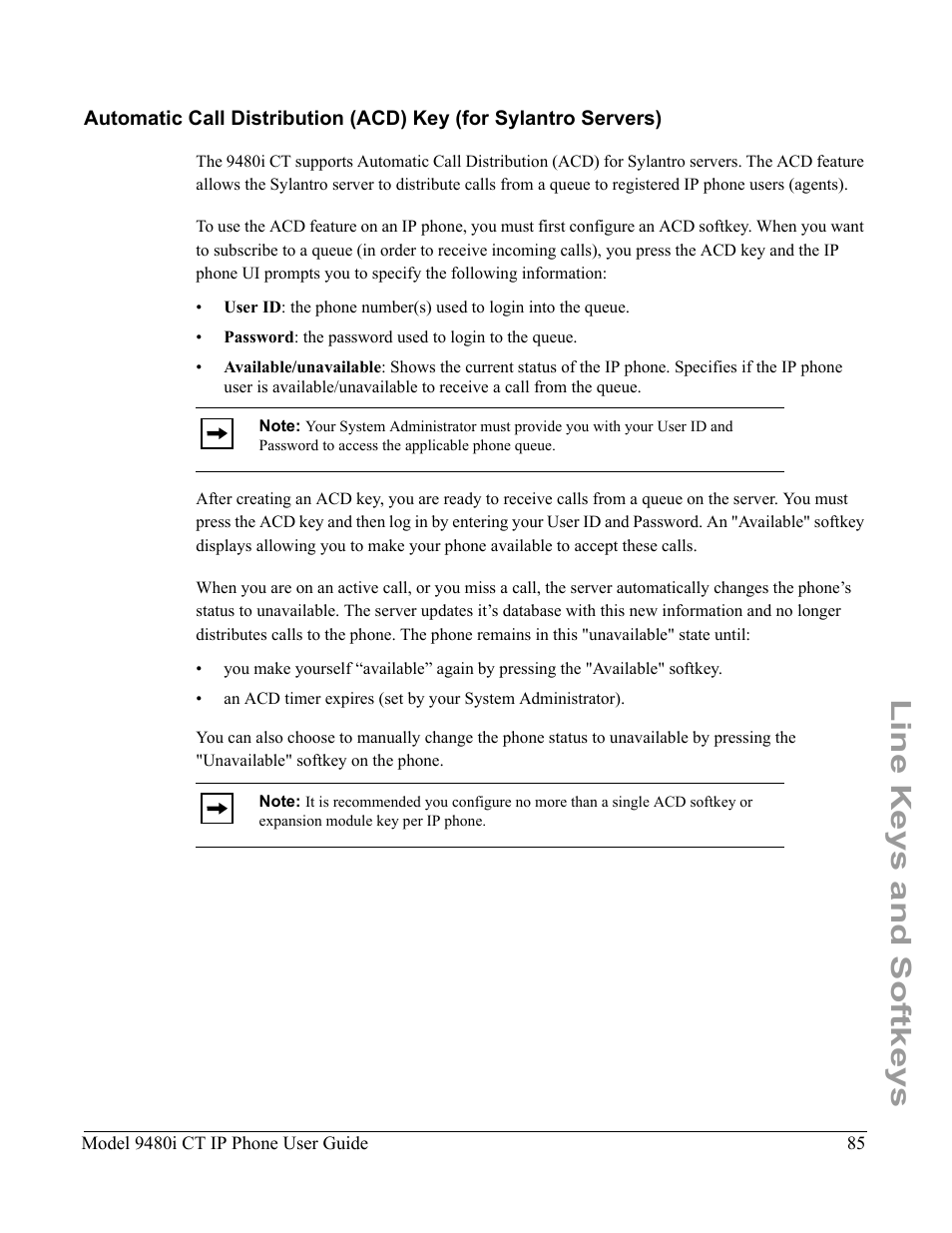 Line keys and softkeys | Aastra Telecom 9480i CT User Manual | Page 95 / 290