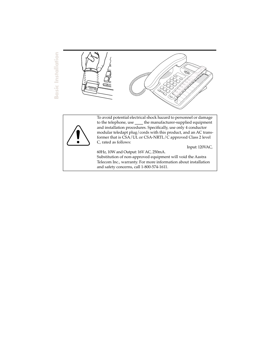 Basic installation | Aastra Telecom 9120 User Manual | Page 10 / 40