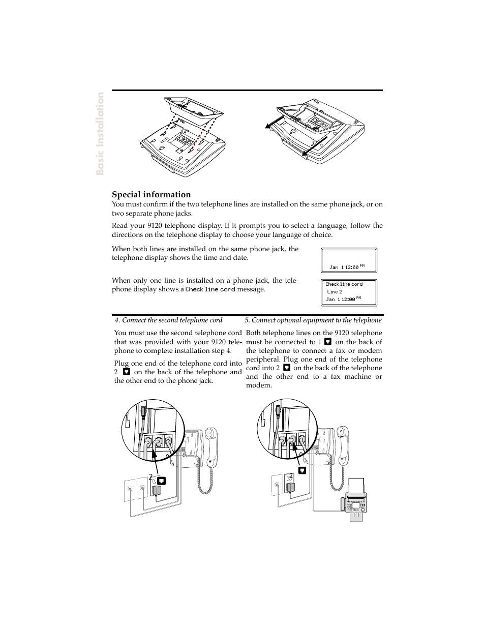 Special information, Basic installation | Aastra Telecom 9120 User Manual | Page 8 / 40