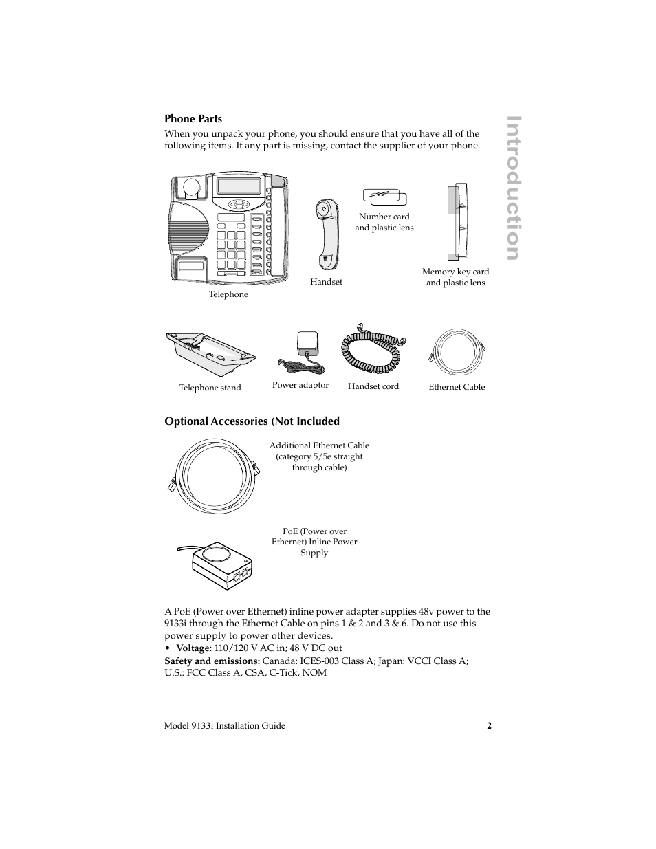 Introduction | Aastra Telecom 9133i (INSTALLATION GUIDE) User Manual | Page 5 / 16