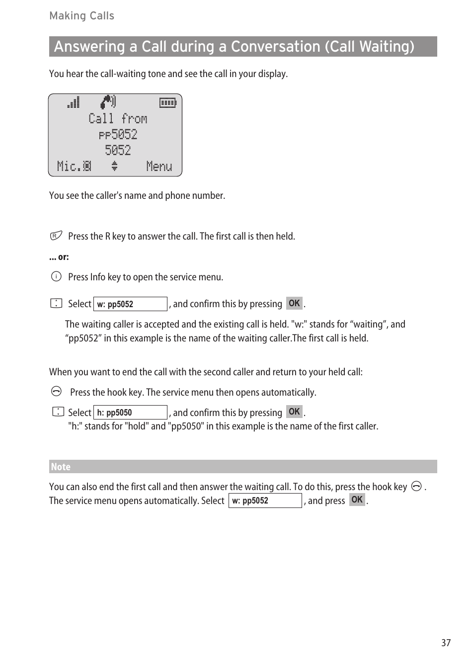 Answering a call during a co | Aastra Telecom DECT 142 User Manual | Page 43 / 72