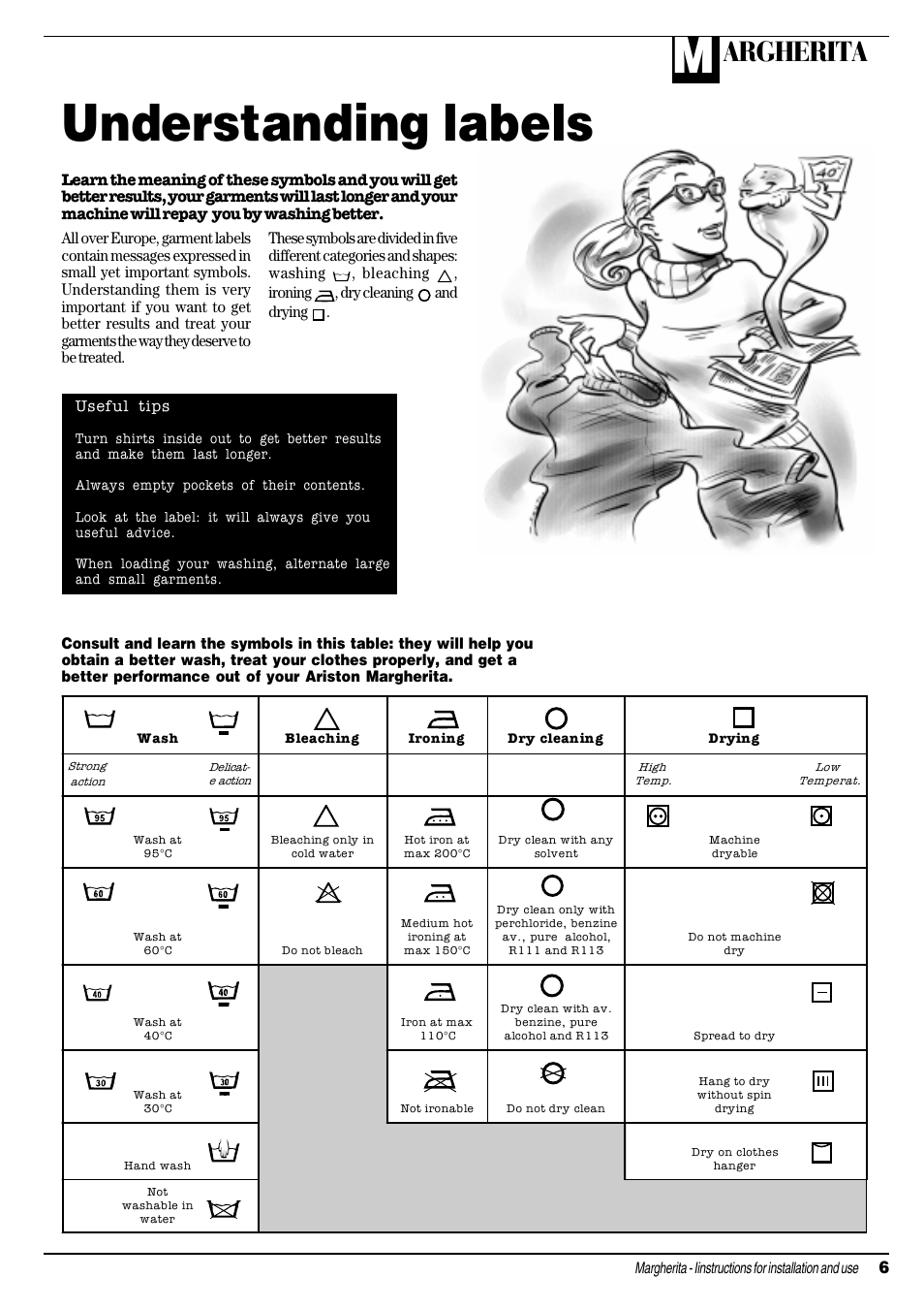 Understanding labels, Argherita | Ariston AWD 12 User Manual | Page 7 / 20