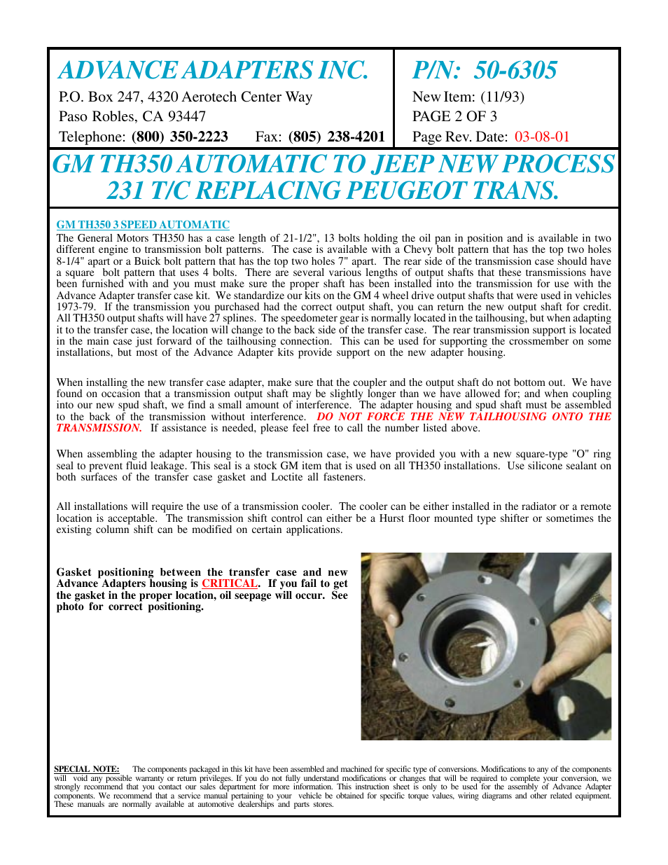 Advance Adapters 50-6305 User Manual | Page 2 / 3