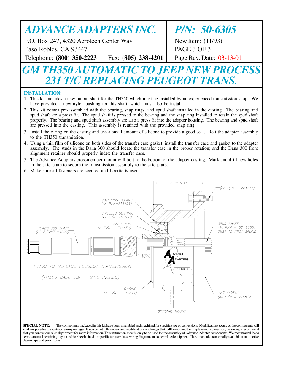 Advance Adapters 50-6305 User Manual | Page 3 / 3