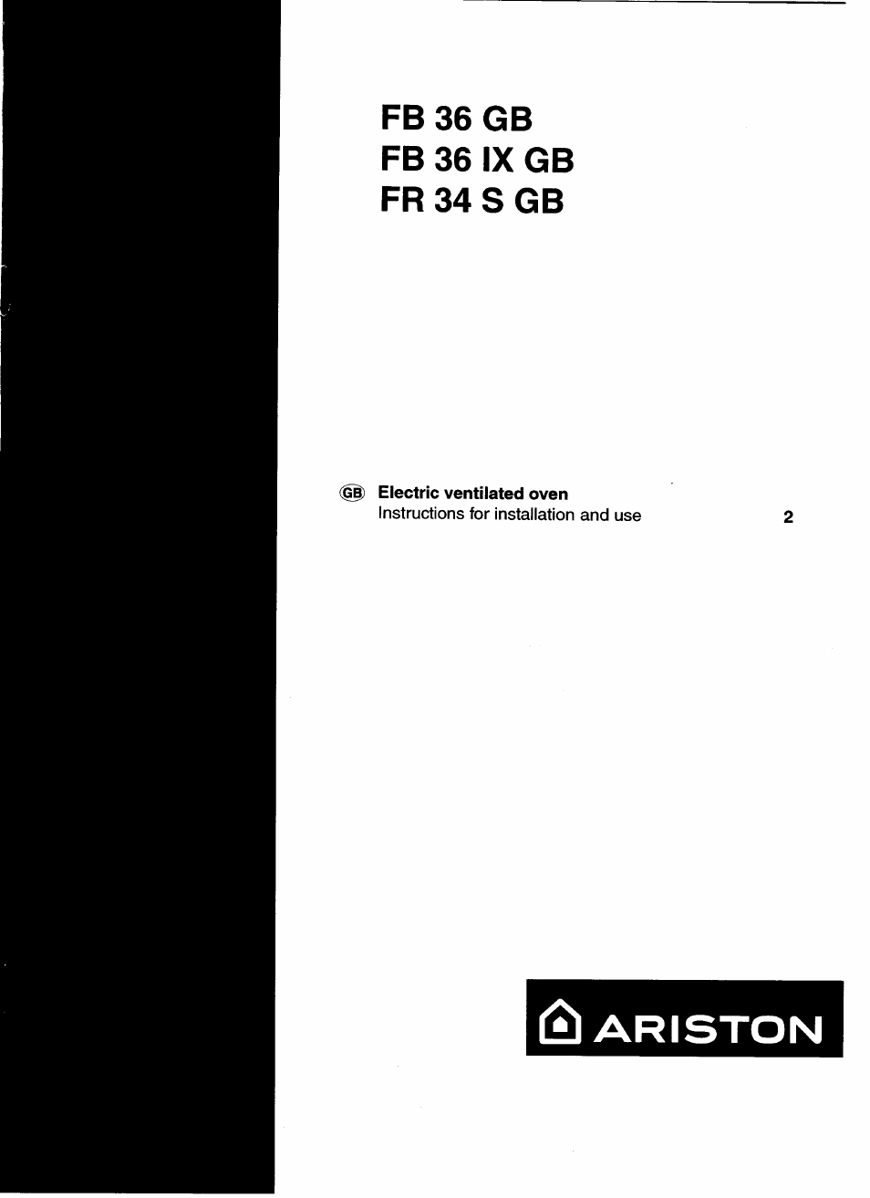 Ariston FR 34 S GB User Manual | 12 pages