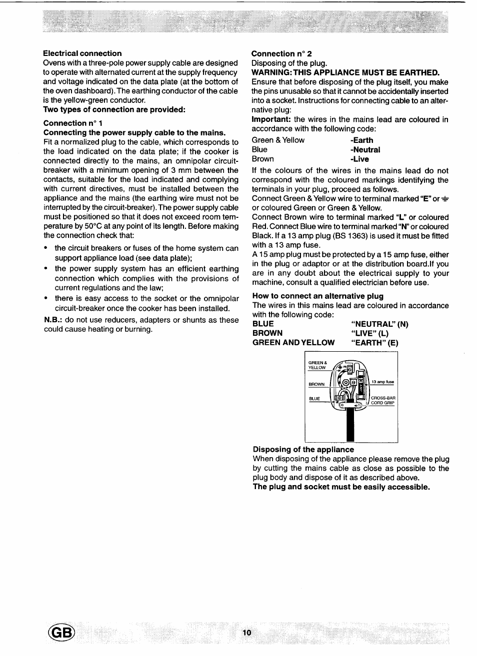 Ariston FR 34 S GB User Manual | Page 10 / 12