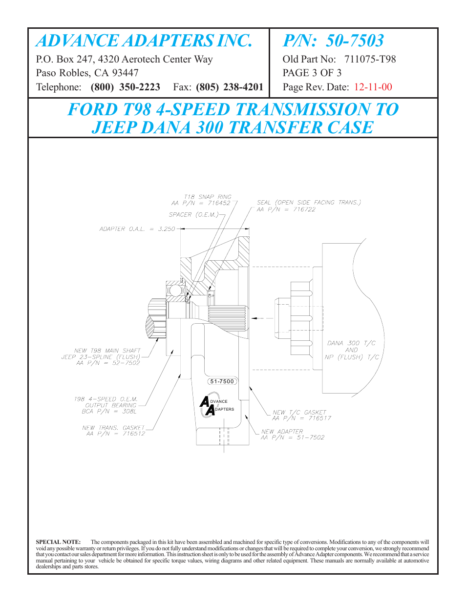 Advance Adapters 50-7503 User Manual | Page 3 / 3