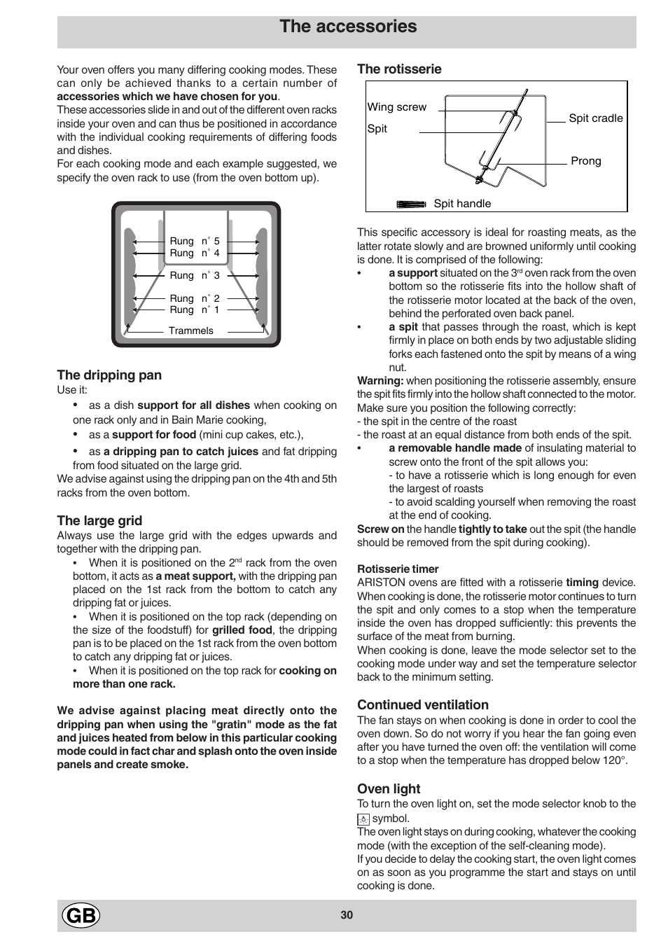 The accessories | Ariston FB 86 P User Manual | Page 6 / 14