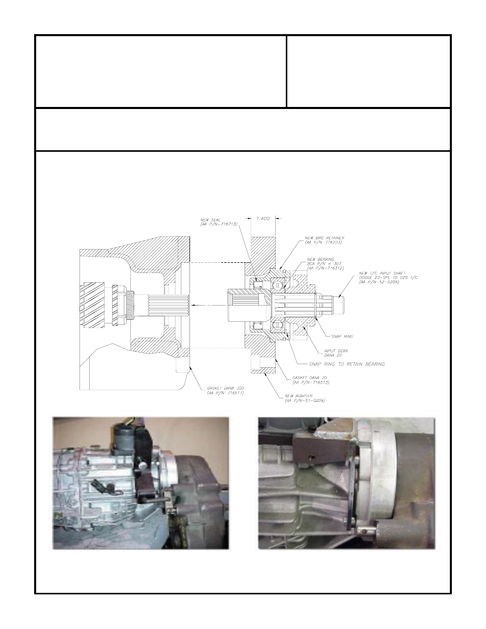 Stock jeep transmission to bronco dana 20 | Advance Adapters 50-9920 User Manual | Page 2 / 2