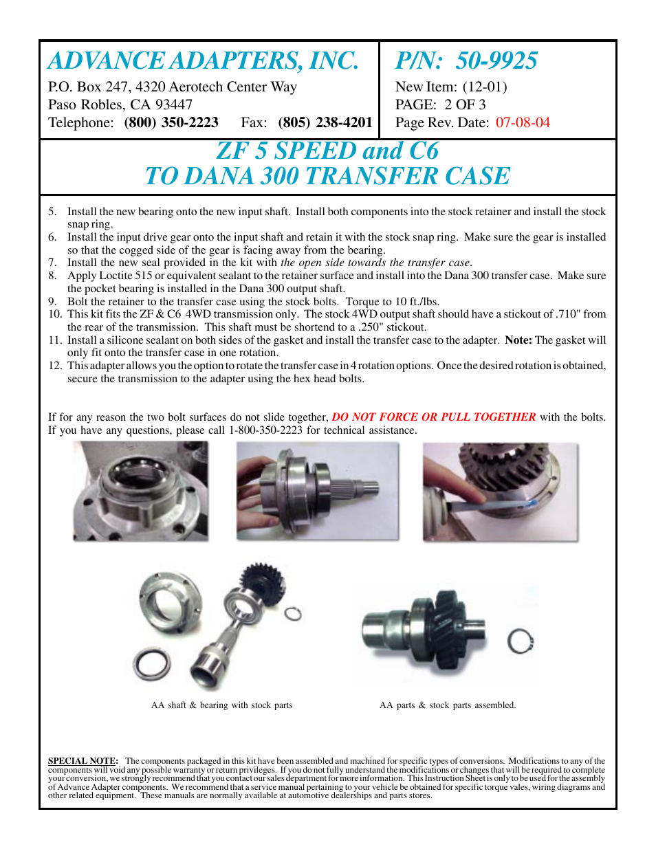 Advance Adapters 50-9925 User Manual | Page 2 / 3