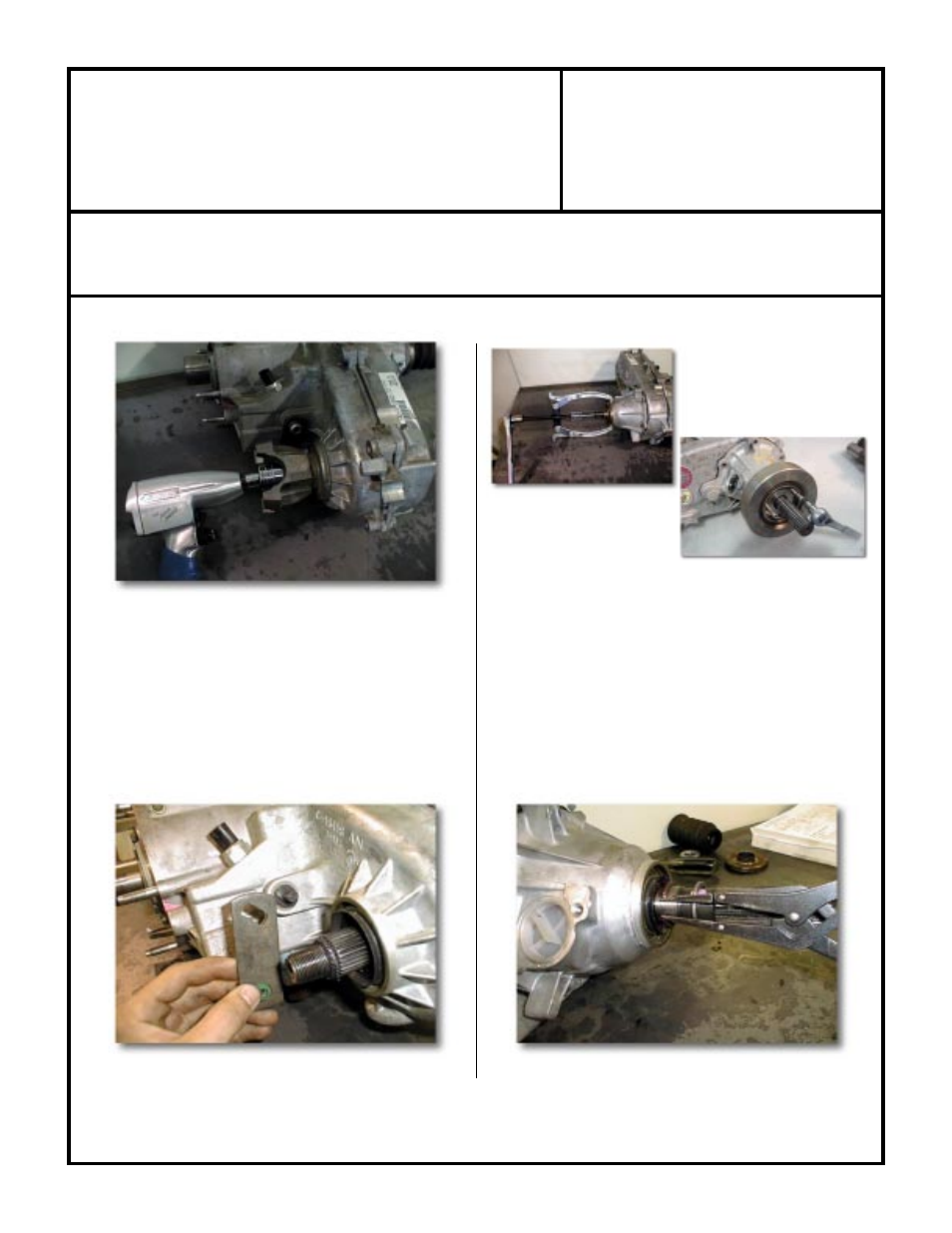 Advance adapters inc, Np231 short shaft "fixed yoke" kit, Disassembly | Advance Adapters 50-7906B User Manual | Page 4 / 12