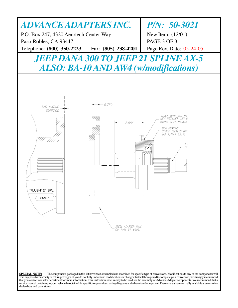 Advance Adapters 50-3021 User Manual | Page 3 / 3