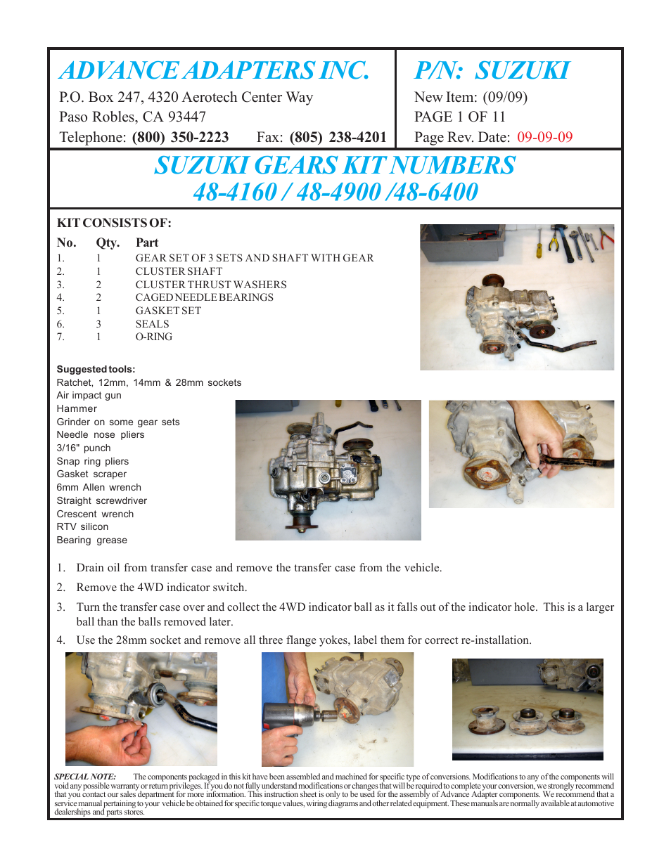 Advance Adapters 48-6400 User Manual | 11 pages