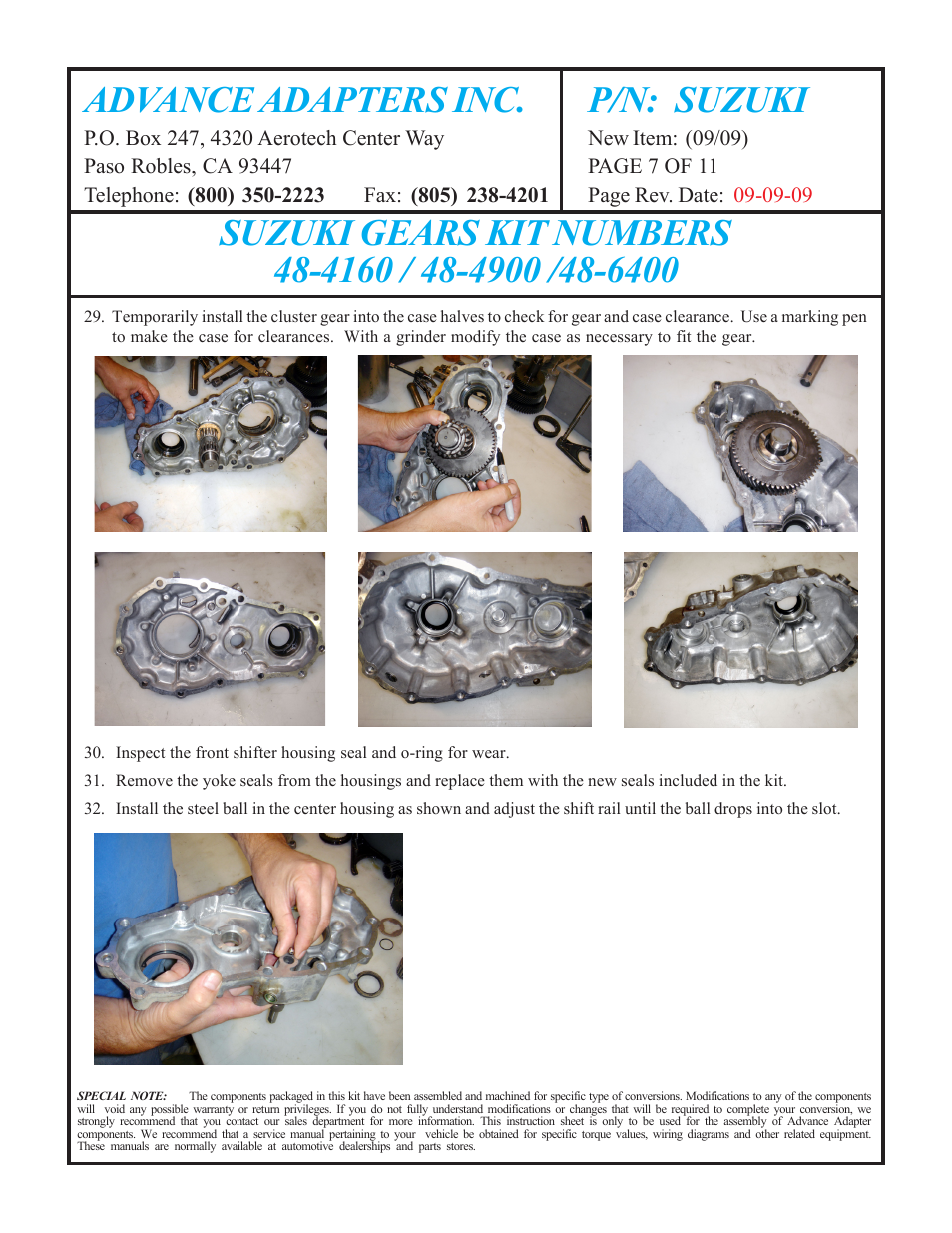 Advance adapters inc. p/n: suzuki | Advance Adapters 48-6400 User Manual | Page 7 / 11