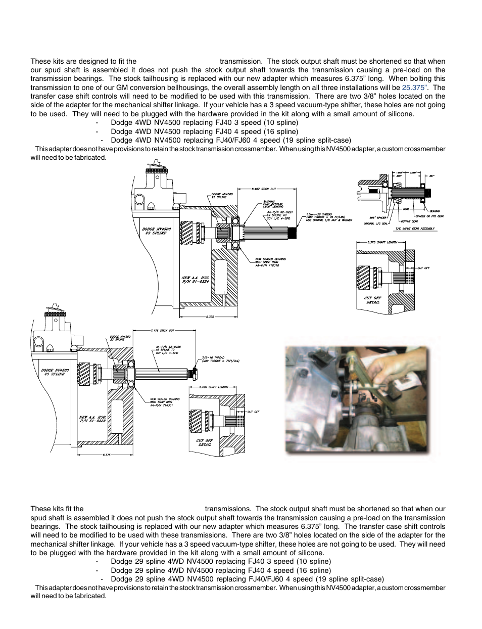 Toyota land cruiser transfer case adapters for | Advance Adapters AX15 User Manual | Page 29 / 57